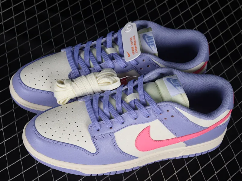 All categories Nk SB Dunk series Nk SB Dunk Low low-top sneakers N version Nk SB Dunk Low white, blue and pink color SB smashed backboard fashion casual sneakers DD1503-500
